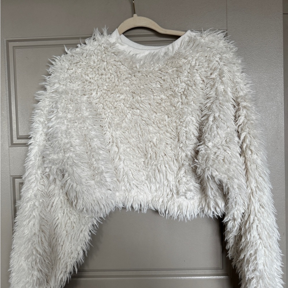 Arizona Cream Faux Fur Sweater